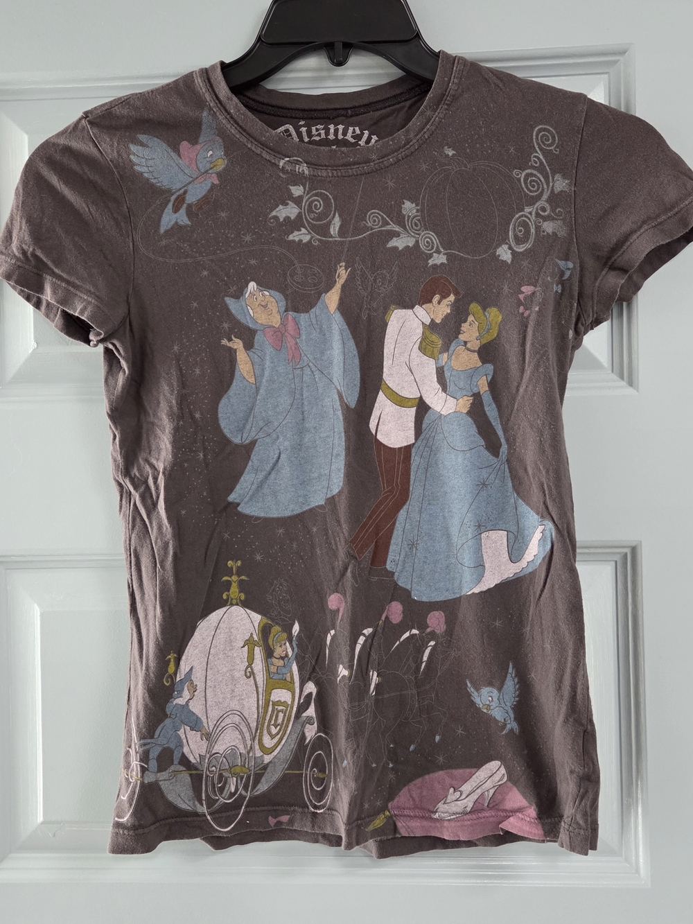 Disney Cinderella Short Sleeve Tee in Gray with Blue and Pink Accents